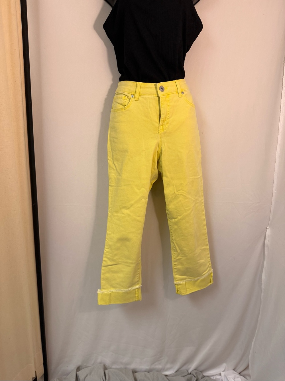 Bright Yellow Women's Capri Jeans
